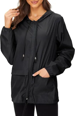 Zando Lightweight Rain Jacket Women Raincoat for Women Packable Rain Coat Windbreaker Rain Jackets Waterproof with Hood