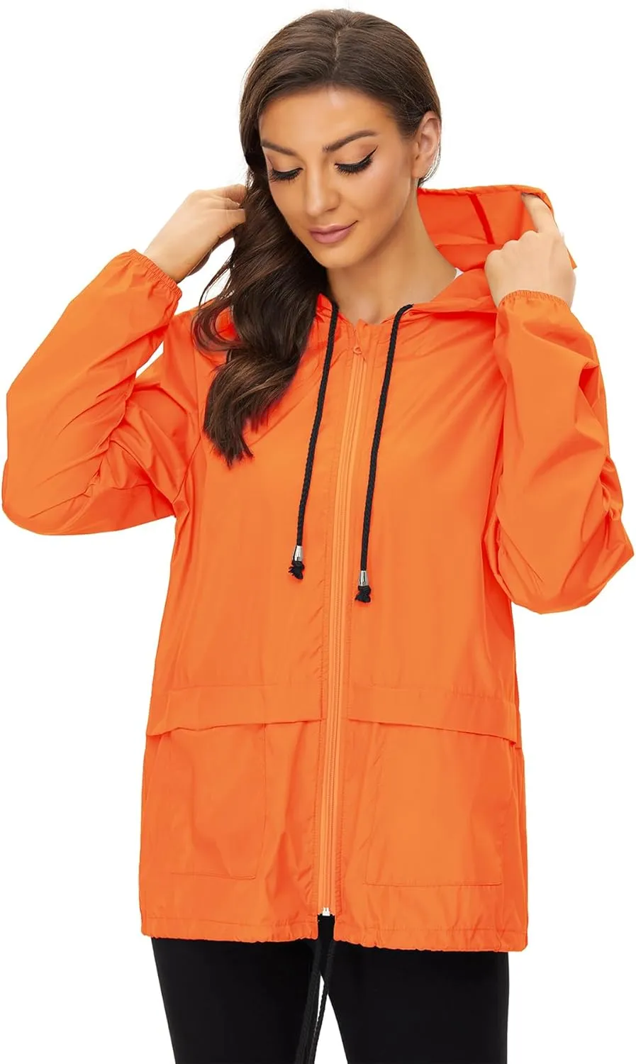 Zando Lightweight Rain Jacket Women Raincoat for Women Packable Rain Coat Windbreaker Rain Jackets Waterproof with Hood