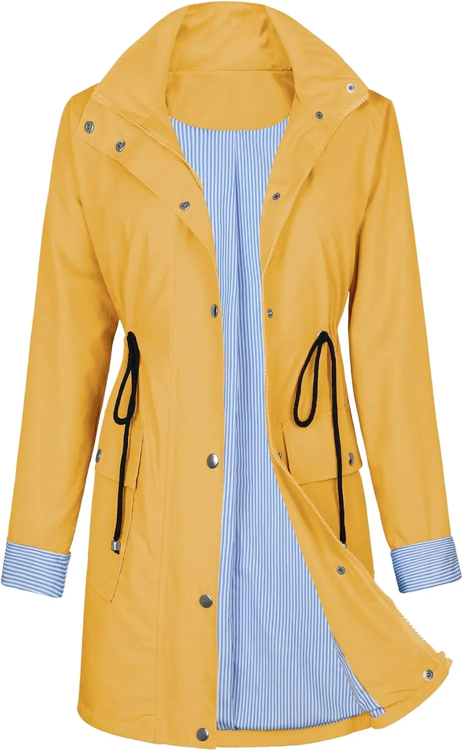 Zando Raincoat for Women Rain Jackets for Women Waterproof Lightweight Windbreaker Outdoor Hooded Trench Coat Long Rain Coats
