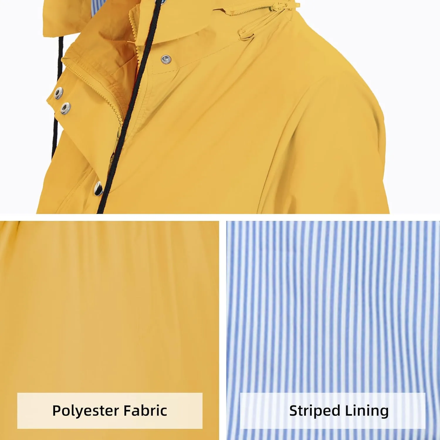 Zando Raincoat for Women Rain Jackets for Women Waterproof Lightweight Windbreaker Outdoor Hooded Trench Coat Long Rain Coats