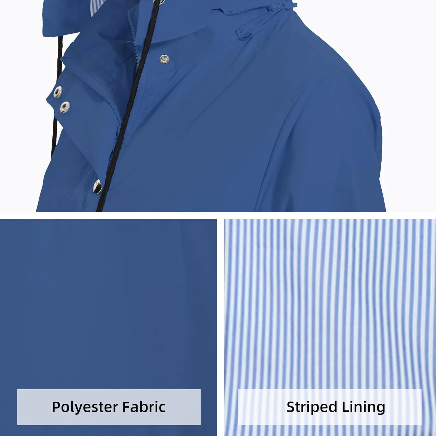 Zando Raincoat for Women Rain Jackets for Women Waterproof Lightweight Windbreaker Outdoor Hooded Trench Coat Long Rain Coats