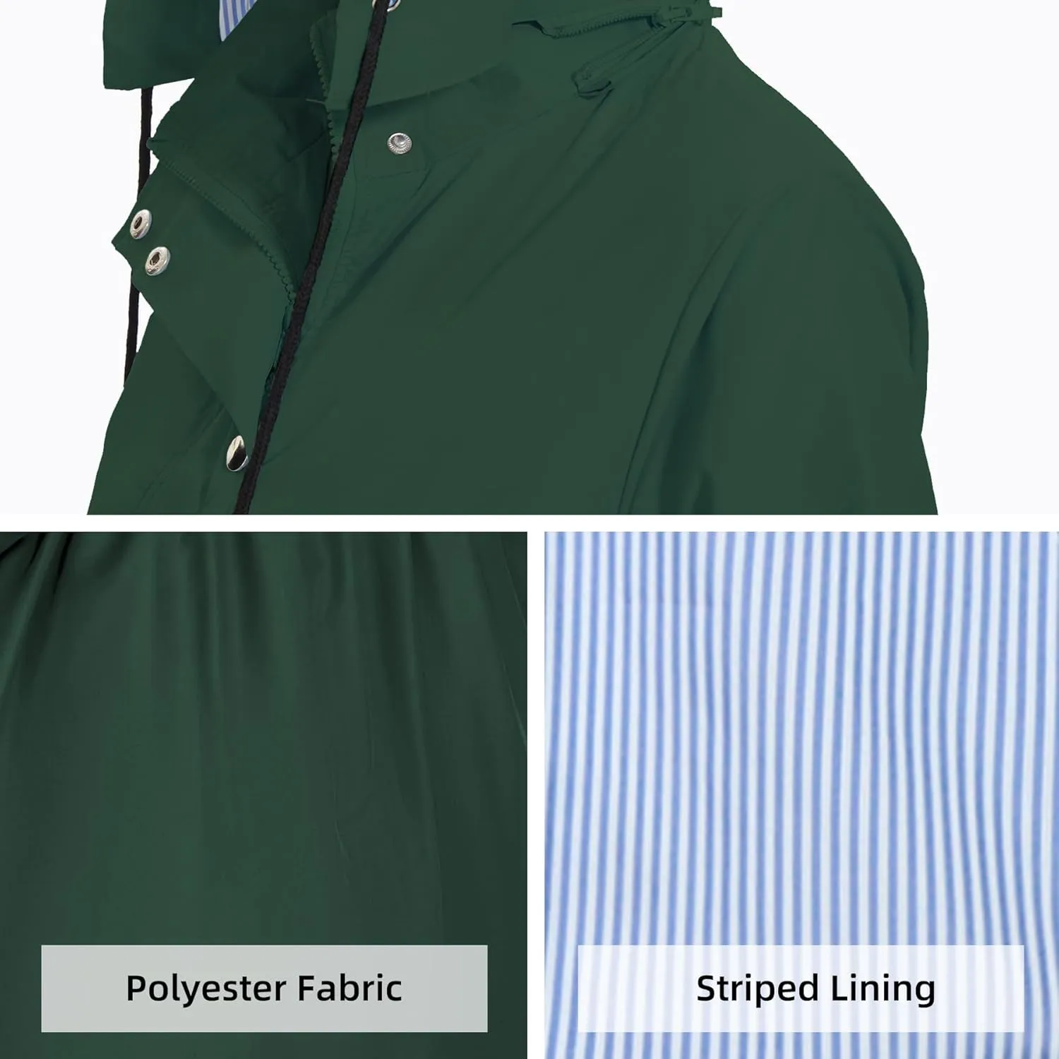 Zando Raincoat for Women Rain Jackets for Women Waterproof Lightweight Windbreaker Outdoor Hooded Trench Coat Long Rain Coats