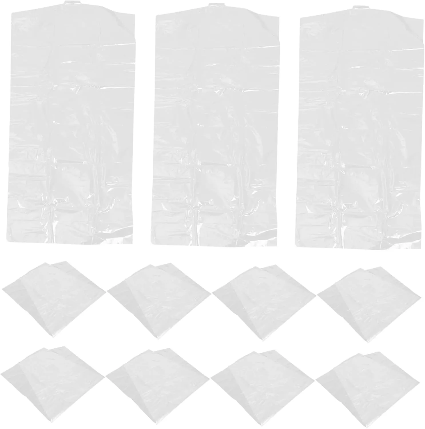 Zerodeko 30Pcs Transparent Garment Bags for Closet Storage Dustproof Suit Covers for Dresses Coats and Uniforms Clothing Protectors for Travel and Home Organization