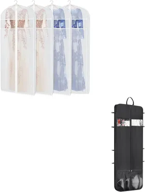 Zilink 72'' Wedding Dress Garment Bag for Gowns Long 1 pack   72'' Dress Bags for Gowns Long 72-inch 4 pack