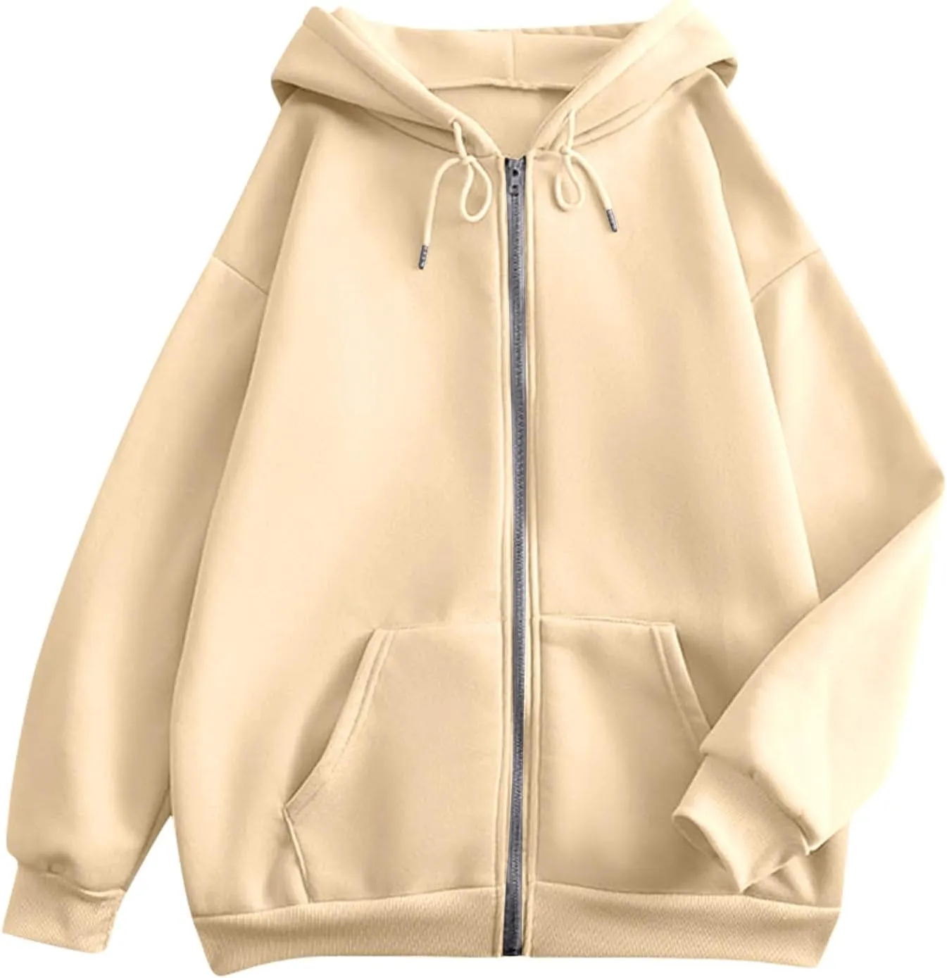Zip Up Hoodies For Women Cropped Solid Color Sweatshirts Fall Outfits 2024 Long Sleeved Teen Girls Clothes
