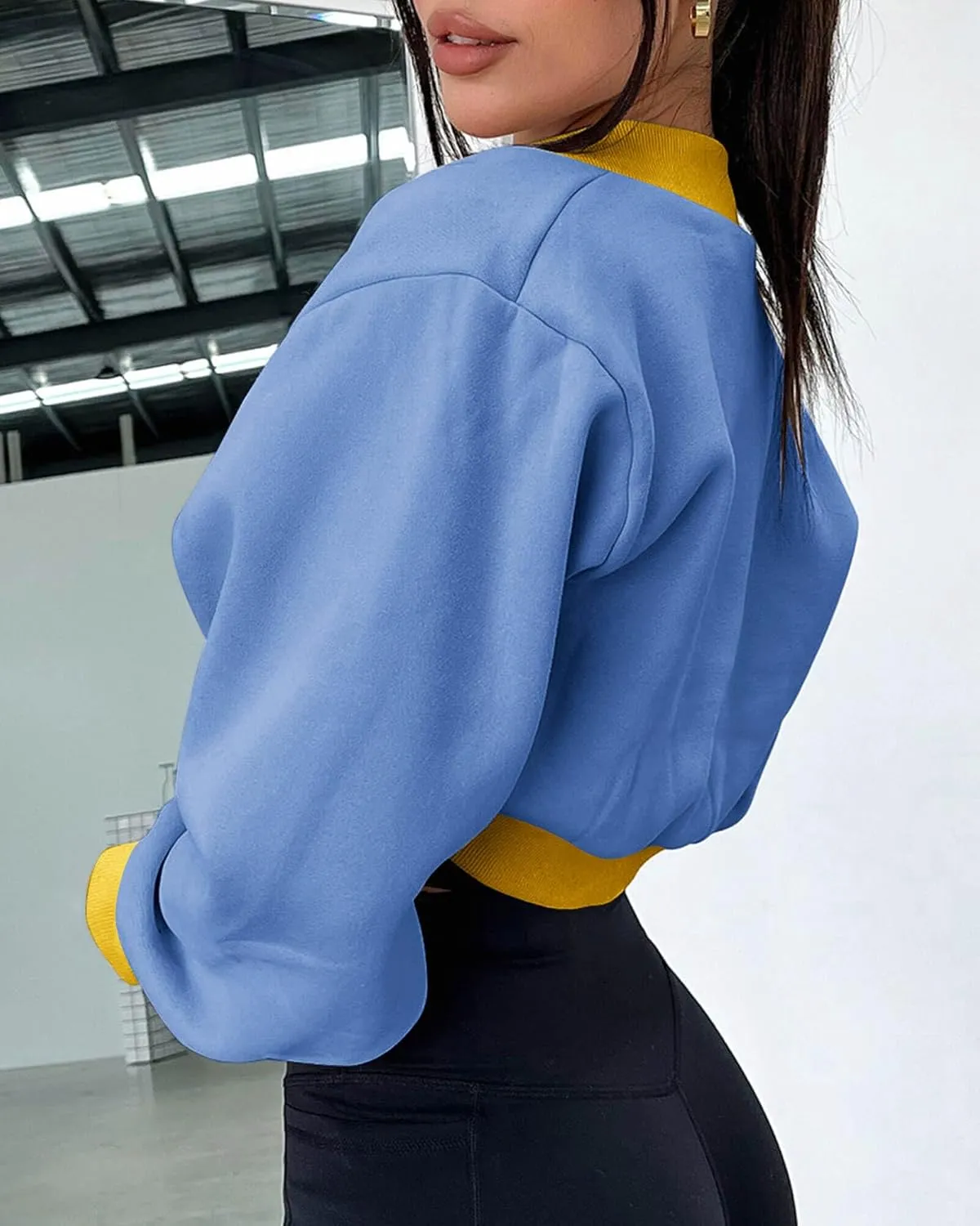 Zwurew Women's Bolero Shrug Long Sleeve Cropped Sweatshirt with Thumb Hole Workout Shrugs Open Front Y2K Tops 2024